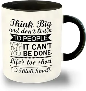 Whats Your Kick Motivational Energy Quotes, InspirationPrinted Black Inner Colour Ceramic Coffee Mug- Fitness, Gym, Best Gift | Best Quotes, Unique Gifts (Multi 29)