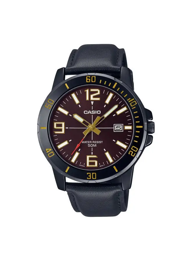 CASIO Leather Analog Watch MTP-VD01BL-5BVUDF