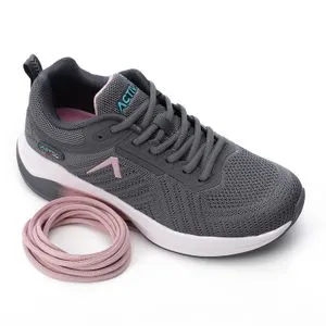 Activ Dark Grey And Kashmir Round Toecap Comfy Sneakers