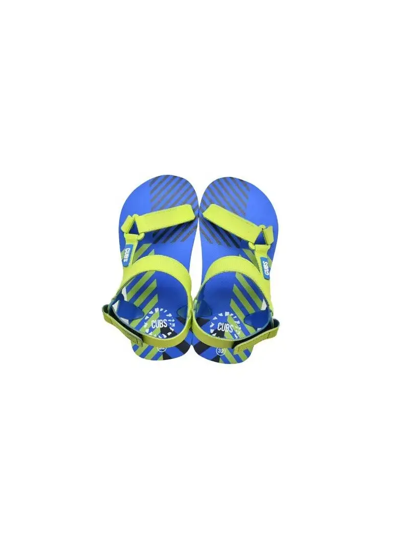 CUBS Royal Blue - Neon Green Boys Sporty Sling CUBS Sandal 28