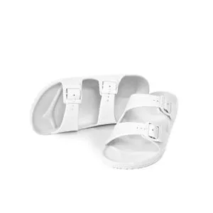 Jet Double Buckle Slipper For Boys - White