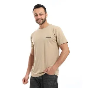 Air Walk Basic T-Shirt With Short Sleeves - Beige