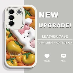 Vivo V27 5G Case PU Leather Creative 3D Cute Cover