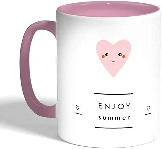 Printed Coffee Mug, Pink Color, enjoy summer