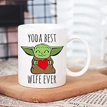 AMRIU Mothers Day Gifts for Wife - Wife Gifts, Gifts for Her - Wedding Anniversary for Wife, Wife Birthday Gift Ideas, Valentines Gifts for Her - Baby Yoda Best wife Ever Coffee Mug