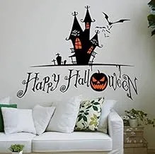 Horrible Haunted House Halloween pumpkin lamp wall sticker Halloween decor wall decals zy