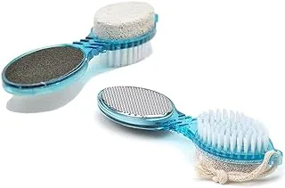 First Front 4 in 1 Foot Pedicure Brush, foot Cleaner Tool (Multicolor), Pack of 2