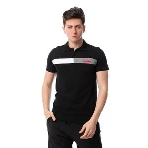 Diadora Men Cotton Polo Shirt  - Black