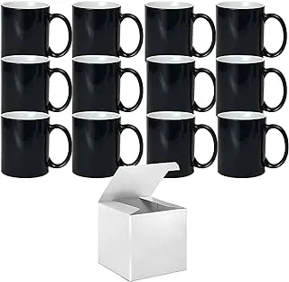 TWISTED ENVY Set of 12 11 oz Magic Mugs Professional Grade Sublimation Mug- Sublimation Series - With Individual White Gift Boxes