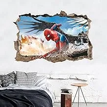 3D Spider-man Cartoon Character Wall Sticker Home Decor For Office Bedroom Can Remove Wall Paper