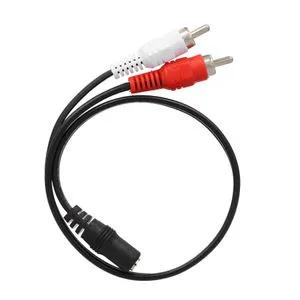 0.25 Meter RCA Audio Cable 3.5mm Female To 2 RCA Male