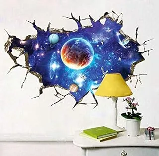 YND 3D Space Star Wall Sticker Self-adhesive Removable Sticker Cartoon Three-dimensional Bedroom Wall Sticker