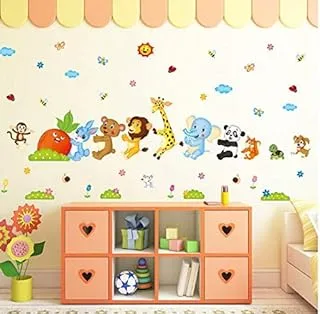 cartoon animal panda lion giraffe Sticker children room Wallpaper decorate kindergarten living room bedroom wall Sticker