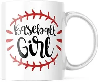 Baseball Girl Crisp White 11 ounce Ceramic Mug She Loves Baseball Mug For Her M310