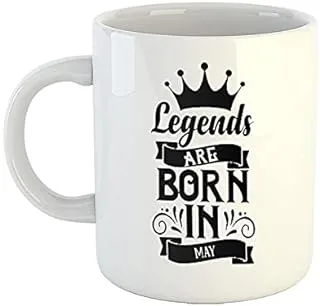 iKraft Coffee Mug | Printed Design - Legends are Born in May | Stylish Mug | Best Gift for Friends and Cool Buddies, White - 11oz [325 ml]