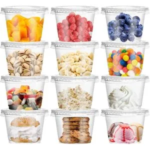 Disposable Plastic Cups With Lids, Clear Plastic Dessert Cup (36 Pcs)