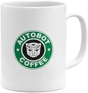 RYN PRINTED DESIGN StarBucks Transformers Printed Coffee Mug White/Green/Black 11ounce