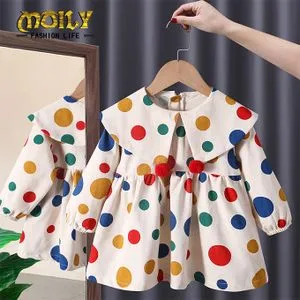 Fashion Girl's Cartoon Long-sleeved Princess Dress