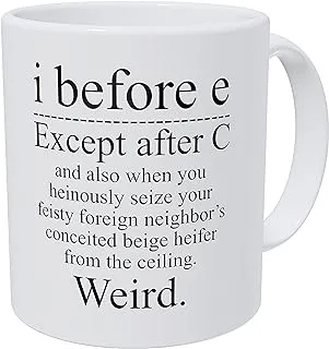 Wampumtuk Grammar I Before E, Except After C and Also When You Heinously, Weird 11 Ounces Funny Coffee Mug