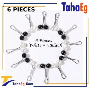 Taha Offer Pearl Veil Clip Pin , 6 Pieces