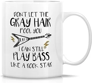 Retreez Funny Mug - I Can Still Play Bass Like a Rock Star Guitar 11 Oz Ceramic Coffee Mugs - Funny Sarcasm Motivational Retirement gift for grandpa dad father granddad grandfather father's day gift