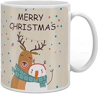 Indigifts Christmas Gifts Merry Christmas Printed White Coffee Mug 330 ml - Christmas Mugs, Xmas Decorations, Christmas Decor, Xmas Mugs, Quirky Mugs