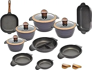 Neoklein Round 14 Pieces Cooking Pot Set, Ocean - 5145