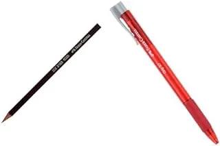 Faber Castell 2122 HB Graphite Pencil - Black + Faber-castell 545121 trigger pen, red