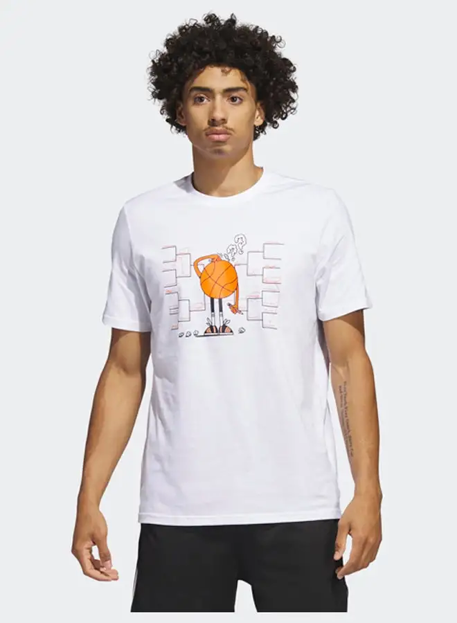 adidas Originals Lil Stripe Bracket Graphic Short Sleeve Basketball T-Shirt