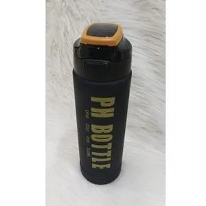 PH BOTTLE High Quality Plastic Water Bottle Color Changing Design Portable Gym Fitness Durable Sport Drinking Bottle 1000ml (Black)