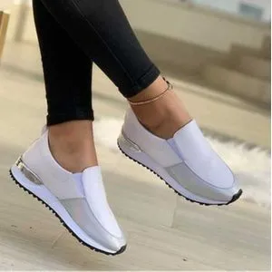 Fashion (White)Women Shoes 2022 Summer Casual Sport Shoes Women Fashion Sneakers Flats Women Platform Plus Size 43 Loafers Zapatillas Muje ACU