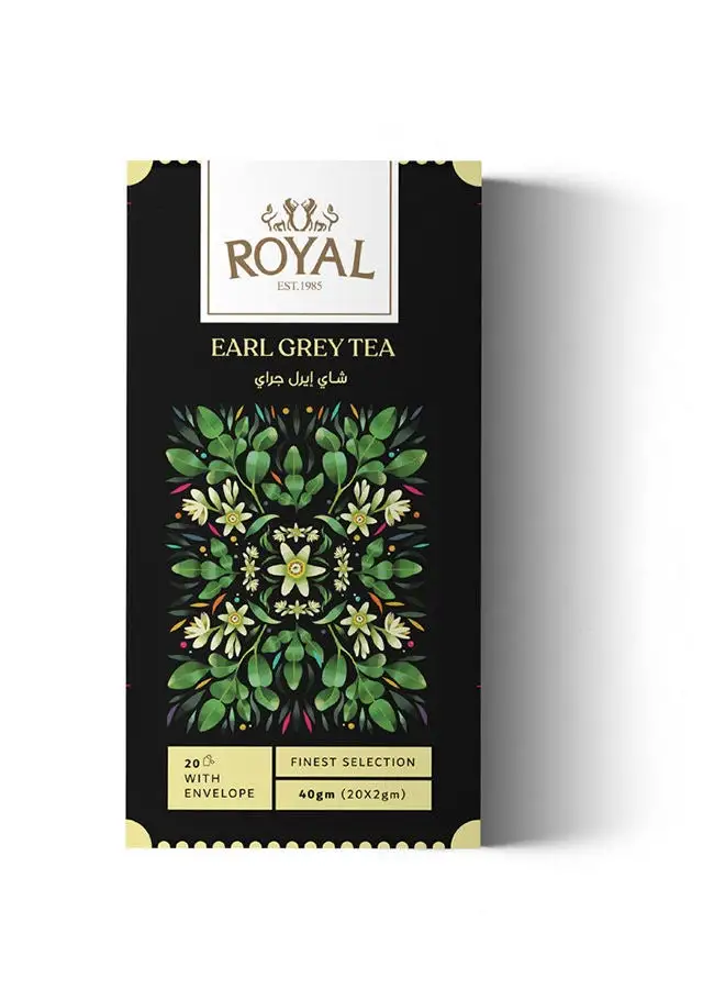 Royal Herbs Black Tea Early Grey Pack of 20