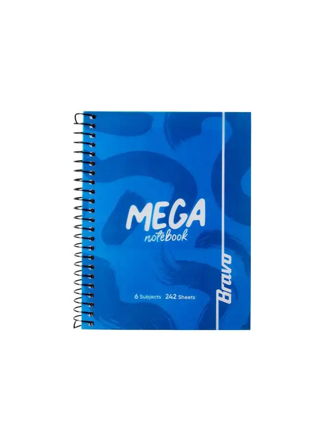 Bravo New Mega Notebook medium - 6 Subjects - Blue