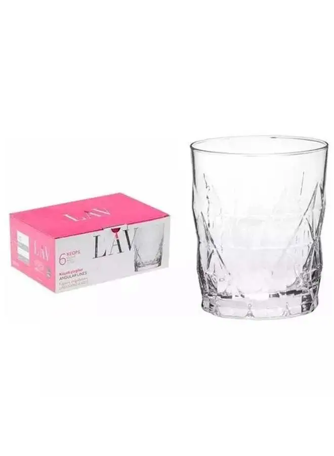 LAV 6 Piece Short Glasses Set 345 Ml-Clear