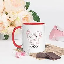 Valentine's Day Mug, Cute Bunny Couple, Cheeky Love Bite, XOXO -cr-15022