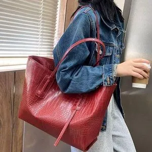 Fashion Ladies Hand Bag High Capacity Tote Bag Leather Shoulder Bag For Women Crossbody Bag Handbags Red