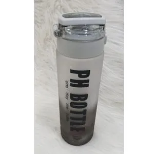 PH BOTTLE High Quality Plastic Water Bottle Color Changing Design Portable Gym Fitness Durable Sport Drinking Bottle 1000ml (Gray)