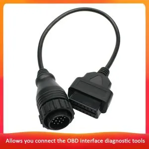 14 Pin To 16 Pin OBDII Cable Male To Female Adapter Car