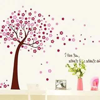 Fashion Large Sakura Tree&Pink Flowers Wall Sticker Wall Art DIY Removable PVC Decals Home Decor-ek