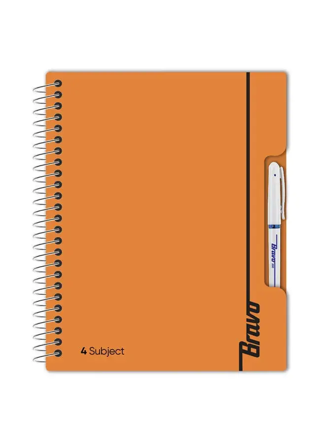 Bravo New Bravo Notebook - Orange Color -  4 Subjects