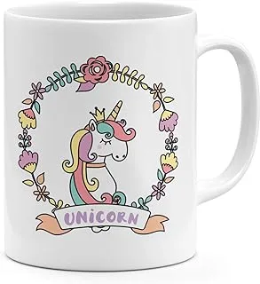 Loud Universe Sassy Unicorn Floral Rainbow Wreath Mug