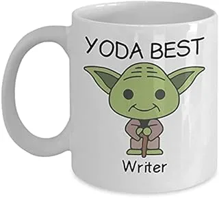 كوب Yoda Best Writer Profession - أكواب هدايا مبتكرة لعيد الميلاد والذكرى السنوية وعيد الحب والمناسبات الخاصة وعيد الميلاد - كوب قهوة مضحك سعة 11 أونصة