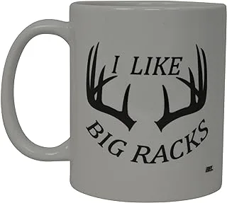 Rogue River Tactical Funny Coffee Mug Hunting I Like Big Racks Buck Hunter Novelty Cup Gift For Friend Hunt