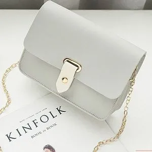 Colorful PU Leather Messenger Bag Women Girl Daily Wear Single Shoulder Bag