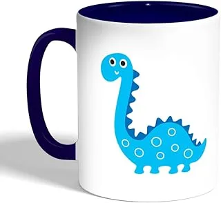 Printed Coffee Mug, Red Color, Cartoon Drawings - Dinosaur (Ceramic)