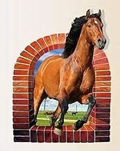 3D Horse animals Background Wall Sticker for Living Room