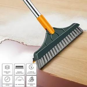 Tile And Space Brush, 2*1, Long Steel Handle, 1 Piece.