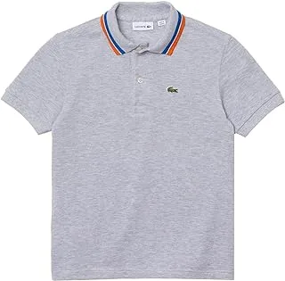 Lacoste Boys Tricolour Collar Cotton Petit Piqué Polo Shirt