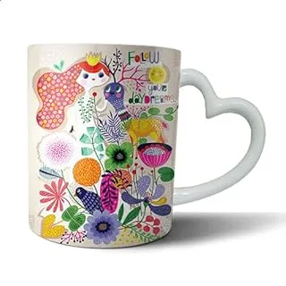 Mug Ceramic By Bit Hosny.heart hand, Multi color, 2724768518703