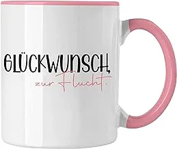 Trendation - Job change mug gift colleague funny farewell gift saying congratulations for escape (pink)